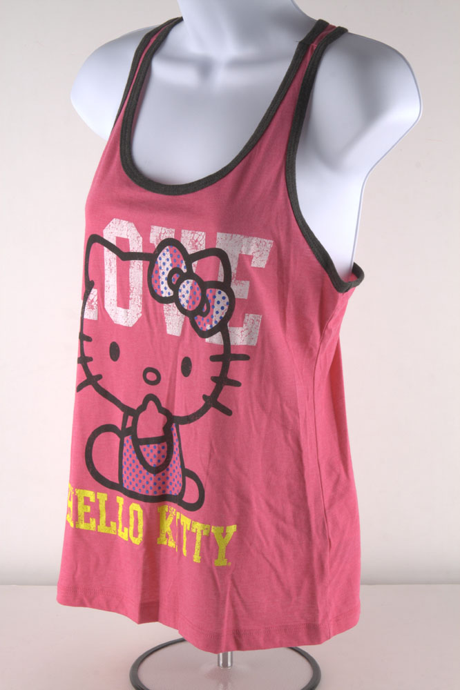 Hello Kitty Pink Love Hello Kitty Tank Top Tee Shirt Junior-4151 | eBay